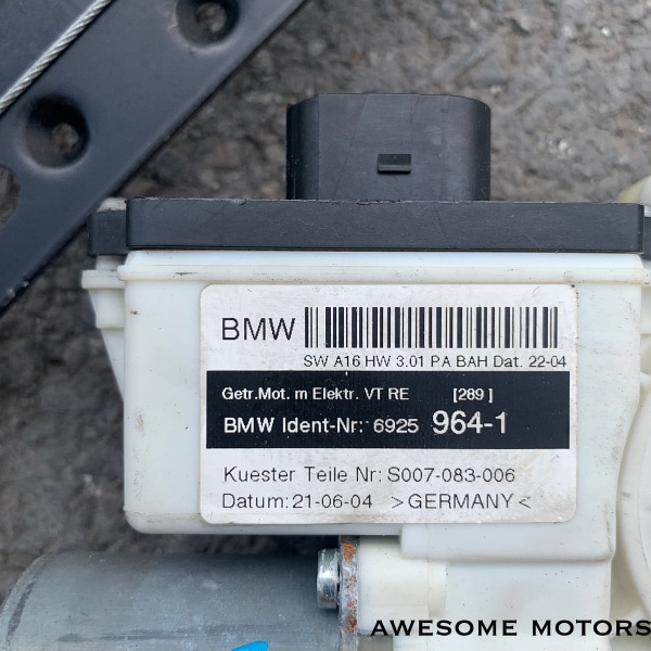 BMW X3 E83 조수석 앞 윈도우 모터와 레귤레이터 FR 6925964 3448250