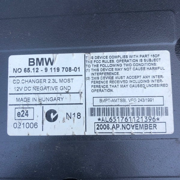 BMW 7시리즈 e65 e66 cd 체인저 9119708 9133082