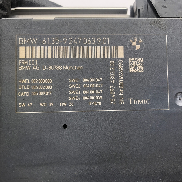 BMW 5시리즈 F10 FRM 풋웰 모듈 9247063