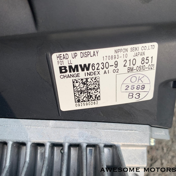 BMW 7시리즈 F01 F02 헤드업 디스플레이 9210851 9252343