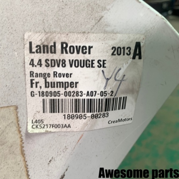 랜드로버 레인지로버 4세대 L405 보그 앞 범퍼 전 범퍼 CK5217F003AA 흰색